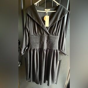 Black Tiered Long Sleeve Dress Available in XL and XXL